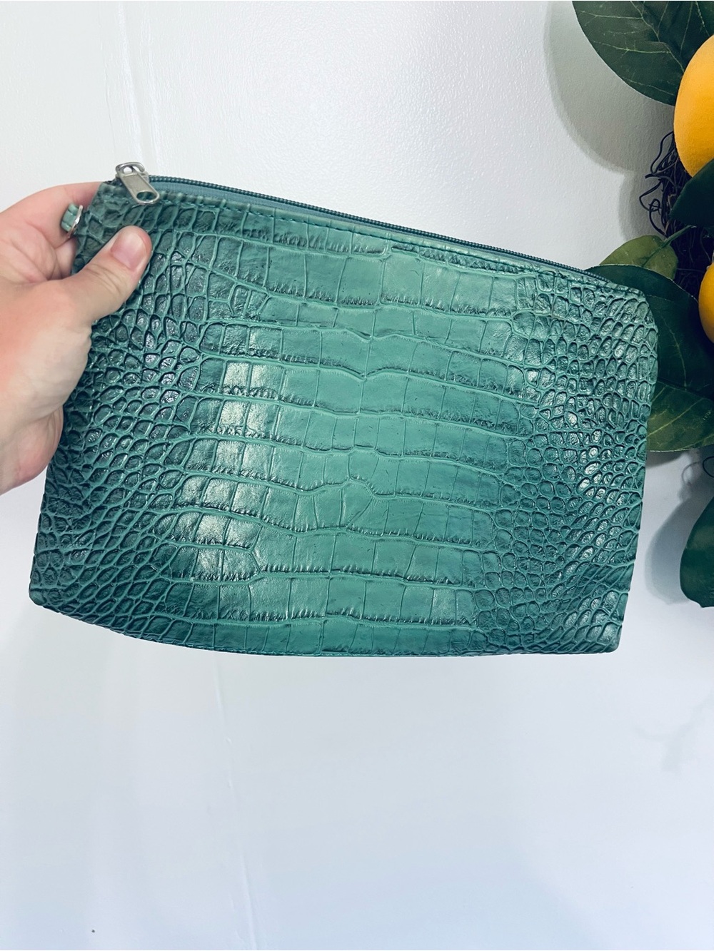 Y2K Faux Crocodile Animal Print Clutch Bag Pouch